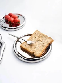 1pc Porcelain Jewelry Tray, Silver Cloud Shaped Desktop Tray For Home - Silver - View 3