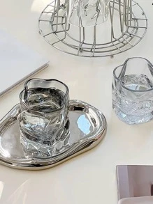 1pc Porcelain Jewelry Tray, Silver Cloud Shaped Desktop Tray For Home - Silver - View 8