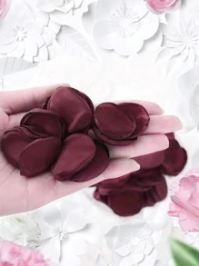 100pcs Simulation Burnt Edge Petals Wedding Festival Scene Decoration - Burgundy - View 3