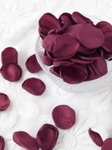 100pcs Simulation Burnt Edge Petals Wedding Festival Scene Decoration - Burgundy - View 1