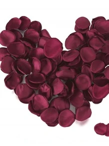 100pcs Simulation Burnt Edge Petals Wedding Festival Scene Decoration - Burgundy - View 5