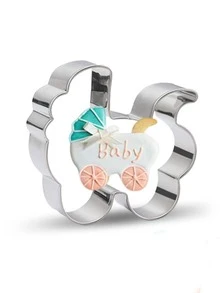 1pc Car Shaped Cookie Cutter, Modern Stainless Steel Cookie Mold For Kitchen - Grey - View 4