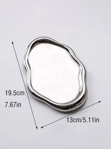 1pc Porcelain Jewelry Tray, Silver Cloud Shaped Desktop Tray For Home - Silver - View 11