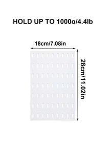 1pc Plastic Storage Rack, Wall Mounted Composable Rack For Home - White - View 3