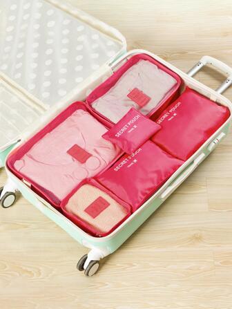 6pcs Portable Travel Storage Bag,Boho Vibes