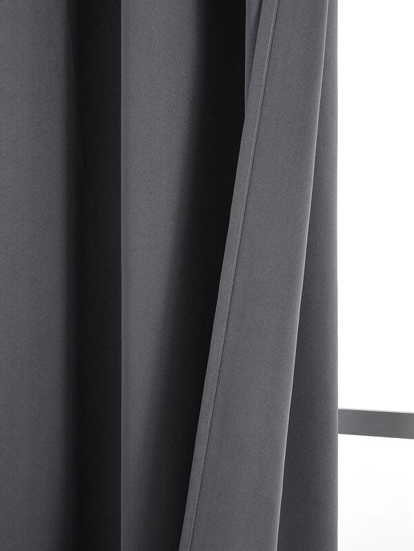 1pc Polyester Solid Blackout Curtain For Bedroom, Thermal Insulated Sun Blocking Curtain Panel For Living Room, UV Protection