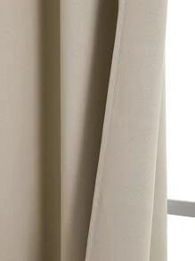 1 tấm rèm che nắng bằng polyester màu trơn, rèm cách nhiệt, rèm chặn tia UV cho phòng ngủ, phòng khách - Màu be - Xem 1