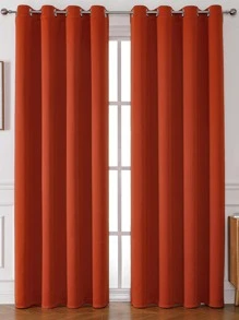 素色1片遮光窗簾 - 亮橙色 - 查看 3