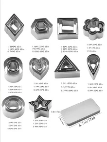 30pcs Stainless Steel Cookie Cutter, Cartoon Cookie Mold For Kitchen - Silver - View 5
