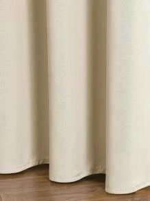 1 tấm rèm che nắng bằng polyester màu trơn, rèm cách nhiệt, rèm chặn tia UV cho phòng ngủ, phòng khách - Màu be - Xem 5