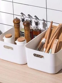 1入組PP浴室儲物籃現代主義白色浴室儲物籃