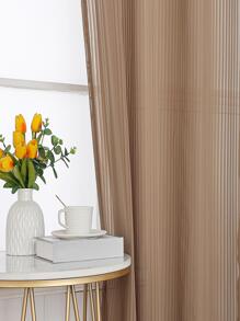 1 Kaki Đơn Bảng Sheer Màn Tối Giản Polyester Xếp Ly Lọc Sáng Riêng Tư Màn Sheer Cho Gia Đình - Cà phê nâu - Xem 5