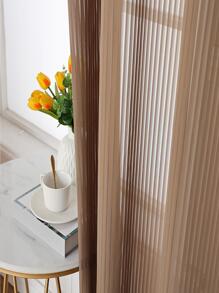 1 Kaki Đơn Bảng Sheer Màn Tối Giản Polyester Xếp Ly Lọc Sáng Riêng Tư Màn Sheer Cho Gia Đình - Cà phê nâu - Xem 4