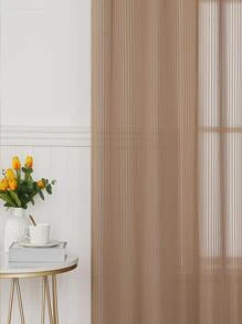 1 Kaki Đơn Bảng Sheer Màn Tối Giản Polyester Xếp Ly Lọc Sáng Riêng Tư Màn Sheer Cho Gia Đình - Cà phê nâu - Xem 7
