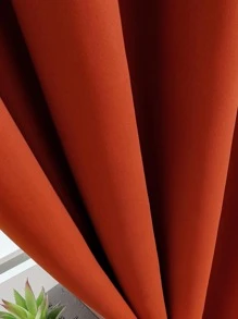 素色1片遮光窗簾 - 亮橙色 - 查看 8