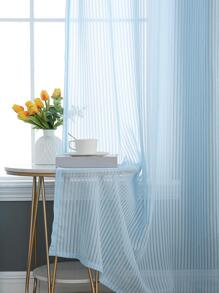 Rèm bảng điều khiển màu xanh lam, rèm lọc ánh sáng polyester hiện đại riêng tư cho gia đình - Màu xanh lam - Xem 2