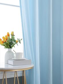 Rèm bảng điều khiển màu xanh lam, rèm lọc ánh sáng polyester hiện đại riêng tư cho gia đình - Màu xanh lam - Xem 5