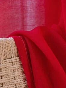 Polyester Sheer Panel Curtain, Minimalist Red Light Filtering Privacy Sheer Curtain For Living Room