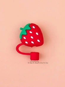 Rainballet 1個草莓造型矽膠吸管帽,附防塵蓋 - 彩色 - 查看 3