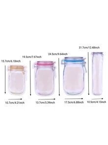 12入組/套塑料食品儲物袋創意瓶子設計家用食品儲物滑袋 - 淡紫色 - 查看 2