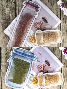 12入組/套塑料食品儲物袋創意瓶子設計家用食品儲物滑袋 - 淡紫色 - 查看 4