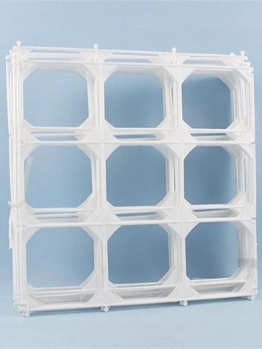 6pcs Plastic Balloon Stand, 9 Holes Balloon Wall Grid For Home - White - View 1