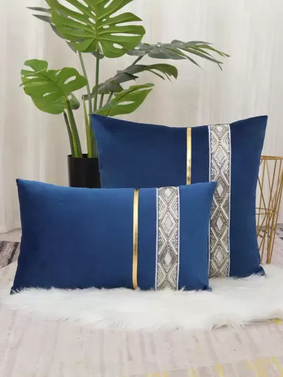 1入組無填充物幾何提花靠墊套現代梭織面料裝飾抱枕套適用於客廳家居裝飾