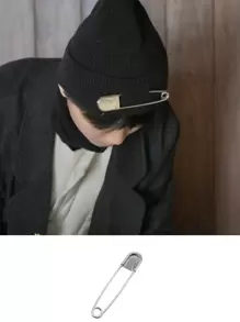 1 pieza Alfileres de acero inoxidable reforzados (para ropa o sábanas) - Plateado - Ver 3