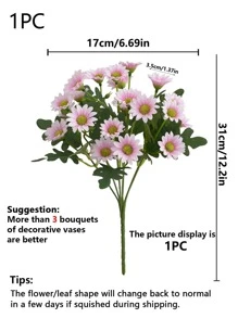 1/3/5 件 21 头人造雏菊花束情人节礼物束装饰婚礼装饰新娘手捧花腕花胸花材料家居餐厅卧室花瓶装饰花束 DIY 生日派对蛋糕材料新年装饰材料拍摄道具,秋季装饰,秋天,假植物 - 粉色 - 查看 2