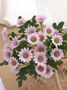 1/3/5 件 21 头人造雏菊花束情人节礼物束装饰婚礼装饰新娘手捧花腕花胸花材料家居餐厅卧室花瓶装饰花束 DIY 生日派对蛋糕材料新年装饰材料拍摄道具,秋季装饰,秋天,假植物 - 粉色 - 查看 3