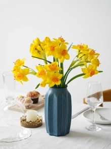 1pc Plastic Artificial Daffodils, Romantic Artificial Flower Bundle For Home Decor And Party - Yellow - View 1