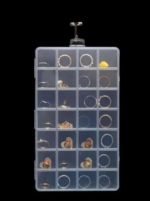 1 Hộp Đựng Trang Sức Trong Suốt, Hộp Bảo Quản Trang Sức Bằng Nhựa Nhiều Lưới Tối Giản Cho Gia Đình Và Du Lịch - Trong sáng - Xem 5