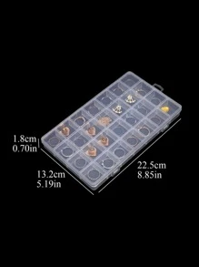 1 Hộp Đựng Trang Sức Trong Suốt, Hộp Bảo Quản Trang Sức Bằng Nhựa Nhiều Lưới Tối Giản Cho Gia Đình Và Du Lịch - Trong sáng - Xem 4