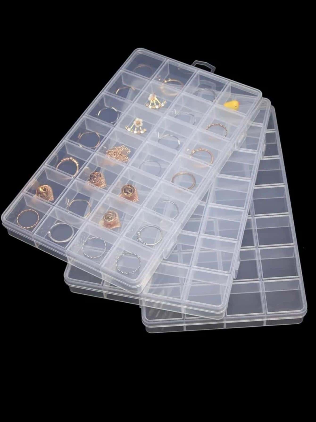 1 Hộp Đựng Trang Sức Trong Suốt, Hộp Bảo Quản Trang Sức Bằng Nhựa Nhiều Lưới Tối Giản Cho Gia Đình Và Du Lịch - Trong sáng - Xem 1