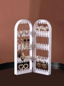 1 pieza Estante de almacenamiento de joya plegable - Blanco - Ver 2