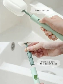 1入組清潔現代長柄杯子清潔刷 - 藍色 - 查看 2