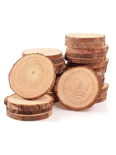 10/20/50pcs Wooden Rounded Slices, 2.8-3.2 Inch Diameter, DIY Crafts, Creative Painting, Home Decor