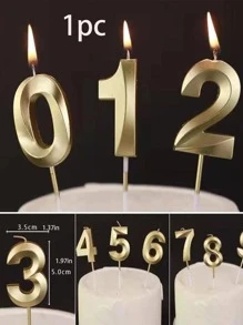 1pc Wax Candle, Creative Number Design Candle For Party Gifts Birthday Graduation