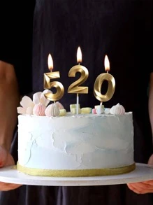 1pc Wax Candle, Creative Number Design Candle For Party Gifts Birthday Graduation
