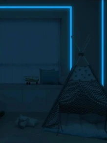 1roll PVC Glow In Dark Floor Sealing Sticker, Modern Solid Color Floor Sealing Sticker For Home - Blue - View 4