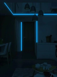 1roll PVC Glow In Dark Floor Sealing Sticker, Modern Solid Color Floor Sealing Sticker For Home - Blue - View 6