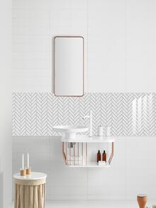 10pcs Geometric Pattern Wall Paper, PVC Self Adhesive Wall Sticker For Home Decor - Light Grey - View 3