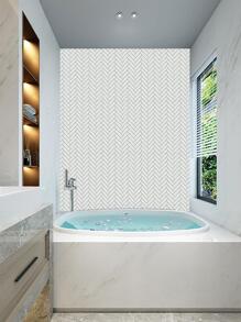 10pcs Geometric Pattern Wall Paper, PVC Self Adhesive Wall Sticker For Home Decor - Light Grey - View 4