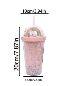 1入組彩虹裝飾平底無腳杯 - 粉色 - 查看 4