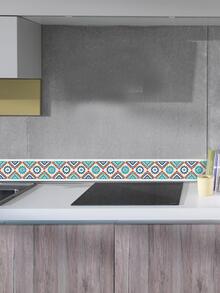 1pc Geometric Pattern Floor Sealing Sticker, PVC Peel And Stick Wall Waistline Decoration Sticker, For Home - Multicolor - View 3