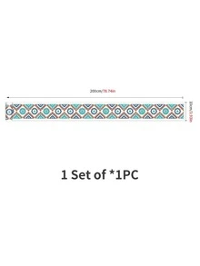 1pc Geometric Pattern Floor Sealing Sticker, PVC Peel And Stick Wall Waistline Decoration Sticker, For Home - Multicolor - View 2