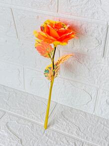 1入組塑料人造花，派對用創意假花，情人節，母親節 - 橘色 - 查看 1