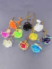 1入組塑料人造花，派對用創意假花，情人節，母親節 - 橘色 - 查看 3
