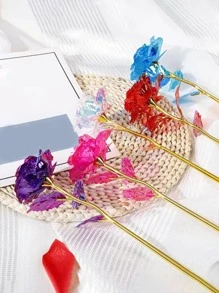 1入組塑料人造花，派對用創意假花，情人節，母親節 - 橘色 - 查看 5