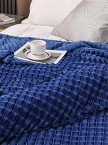 1 Chăn Đồng Màu, Chăn Đắp Giường Màu Xanh Hoàng Gia Ấm Cúng Cho Phòng Ngủ - Xanh đậm - Xem 3